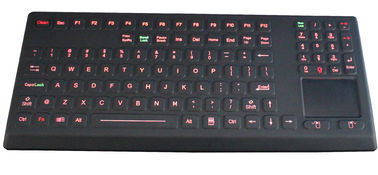 Βιομηχανικό αδιάβροχο πληκτρολόγιο σιλικόνης Backlighted με Touchpad 108 βασικό πληκτρολόγιο στρατού