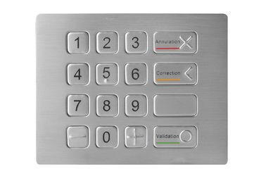 Ενημερωμένο αριθμητικό πληκτρολόγιο μετάλλων ανοξείδωτου με το σημείο Bliand για την εφαρμογή του ATM στα πρότυπα IP67