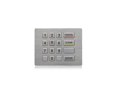 Βιομηχανικό αριθμητικό πληκτρολόγιο 16 μετάλλων απόδειξης νερού και απόδειξης βανδάλων συμπαγές αριθμητικό πληκτρολόγιο σχήματος ATM κλειδιών