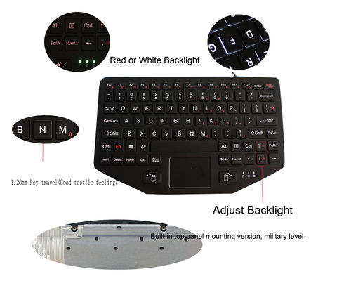 Το δυναμωμένο βιομηχανικό πληκτρολόγιο με την επιτροπή Touchpad Backlight τοποθετεί