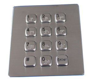 αριθμητικό πληκτρολόγιο μπράιγ σημείων μετάλλων απόδειξης σκόνης 12 κλειδιών με την επίπεδη διεπαφή κλειδιών USB